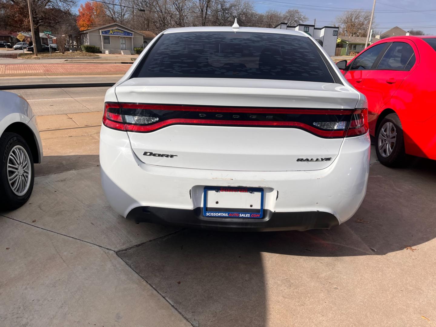 2015 WHITE DODGE DART SXT SXT (1C3CDFBB3FD) with an 2.4L L4 DOHC 16V engine, located at 8101 E. Skelly Dr., Tulsa, OK, 74129, (918) 592-3593, 36.121891, -95.888802 - Photo#3
